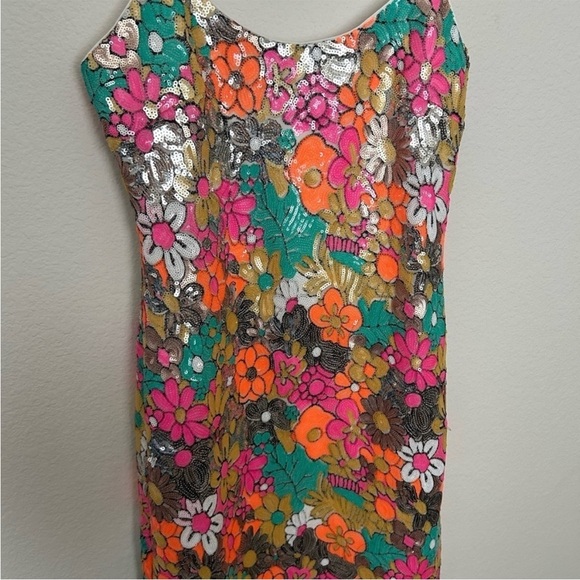 Milly Annie Floral Sequin Midi Dress NWT - Picture 8 of 10